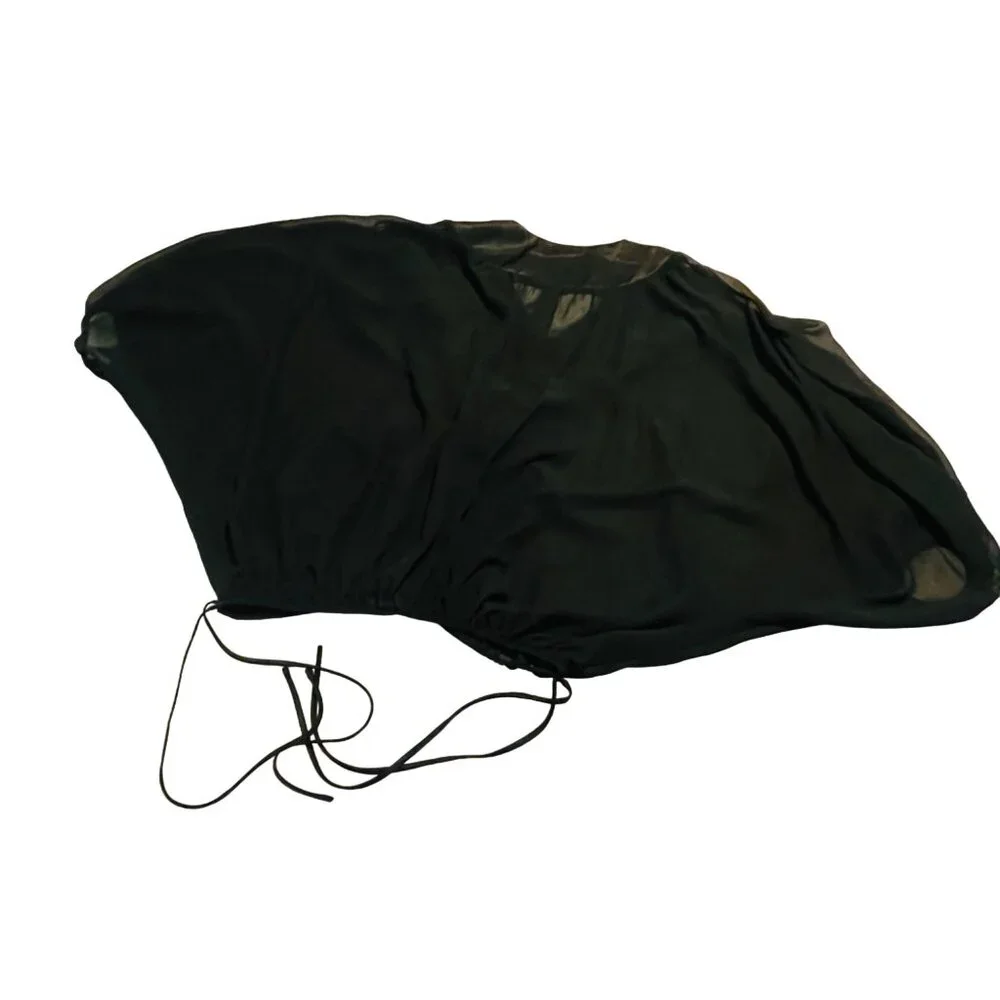 Grass Collection Black Batwing Blouse With Embellished Neckline Women’s Small - Picture 7 of 9